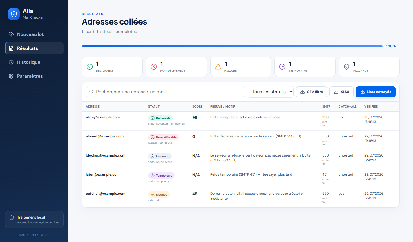 Aila Mail Checker Interface Preview